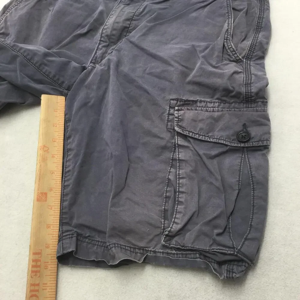 Banana Republic Cargo Shorts Mens 34 Gray Cotton Canvas 11 Inseam Casual Pockets